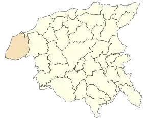 Localizarea comunei în cadrul provinciei