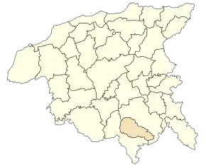 Localizarea comunei în cadrul provinciei