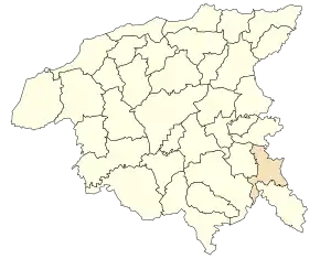 Localizarea comunei în cadrul provinciei