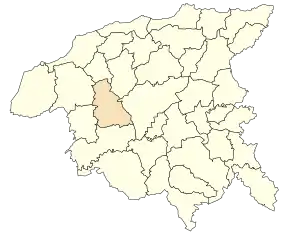 Localizarea comunei în cadrul provinciei