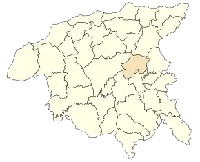 Localizarea comunei în cadrul provinciei