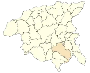 Localizarea comunei în cadrul provinciei