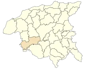 Localizarea comunei în cadrul provinciei