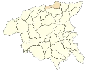 Localizarea comunei în cadrul provinciei