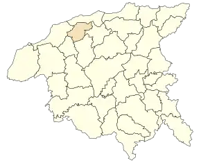 Localizarea comunei în cadrul provinciei