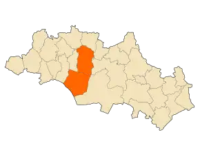 Localizarea districtului în cadrul provinciei
