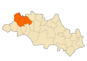 Localizarea districtului în cadrul provinciei