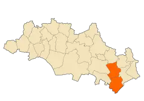 Localizarea districtului în cadrul provinciei