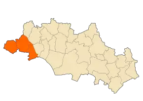 Localizarea districtului în cadrul provinciei