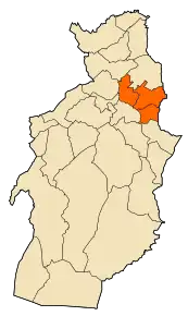 Localizarea districtului în cadrul provinciei