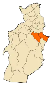 Localizarea districtului în cadrul provinciei