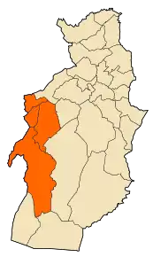 Localizarea districtului în cadrul provinciei