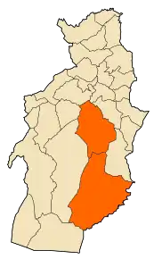 Localizarea districtului în cadrul provinciei