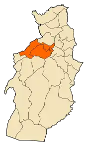 Localizarea districtului în cadrul provinciei