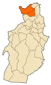 Localizarea districtului în cadrul provinciei