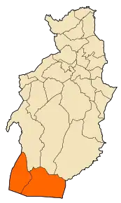 Localizarea districtului în cadrul provinciei