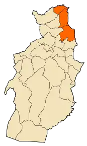 Localizarea districtului în cadrul provinciei