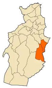 Localizarea districtului în cadrul provinciei