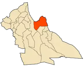 Localizarea comunei în cadrul provinciei