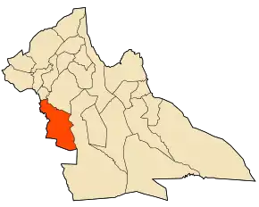 Localizarea comunei în cadrul provinciei