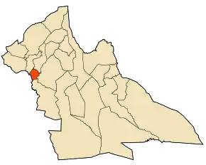 Localizarea comunei în cadrul provinciei