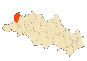 Localizarea comunei în cadrul provinciei