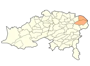 Localizarea districtului în cadrul provinciei