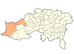 Localizarea districtului în cadrul provinciei