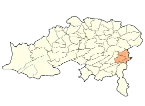 Localizarea districtului în cadrul provinciei