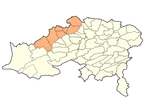 Localizarea districtului în cadrul provinciei