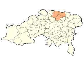 Localizarea districtului în cadrul provinciei