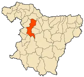 Localizarea comunei în cadrul provinciei