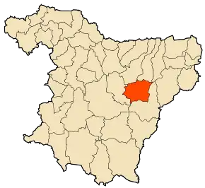 Localizarea comunei în cadrul provinciei