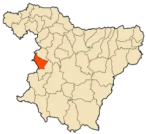 Localizarea comunei în cadrul provinciei