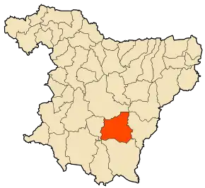 Localizarea comunei în cadrul provinciei