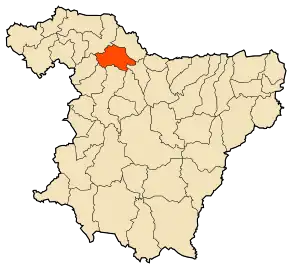 Localizarea comunei în cadrul provinciei