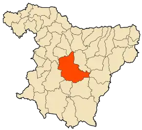 Localizarea comunei în cadrul provinciei