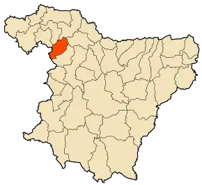 Localizarea comunei în cadrul provinciei