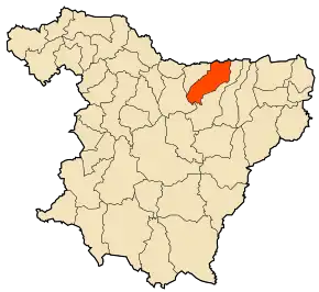 Localizarea comunei în cadrul provinciei