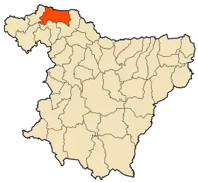 Localizarea comunei în cadrul provinciei