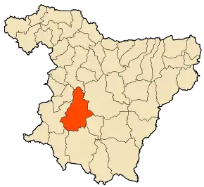 Localizarea comunei în cadrul provinciei