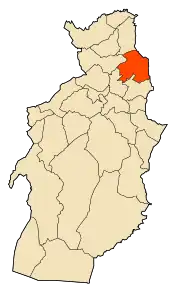 Localizarea comunei în cadrul provinciei