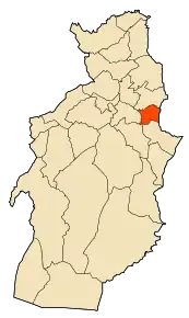 Localizarea comunei în cadrul provinciei