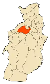 Localizarea comunei în cadrul provinciei