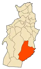 Localizarea comunei în cadrul provinciei