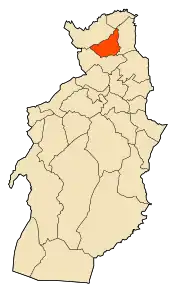 Localizarea comunei în cadrul provinciei