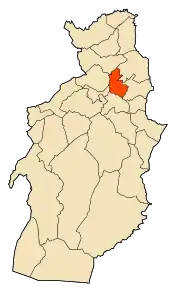 Localizarea comunei în cadrul provinciei