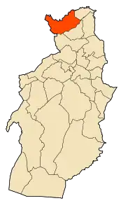 Localizarea comunei în cadrul provinciei