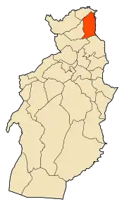 Localizarea comunei în cadrul provinciei