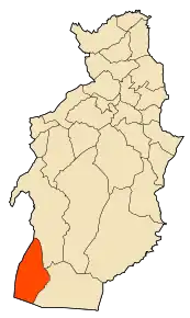 Localizarea comunei în cadrul provinciei